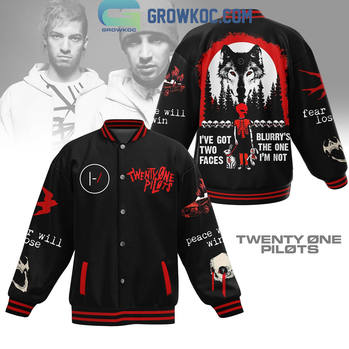 Twenty One Pilots Ive Got Two Faces Blurrys The One Im Not Baseball Jacket2B1 zUJr1