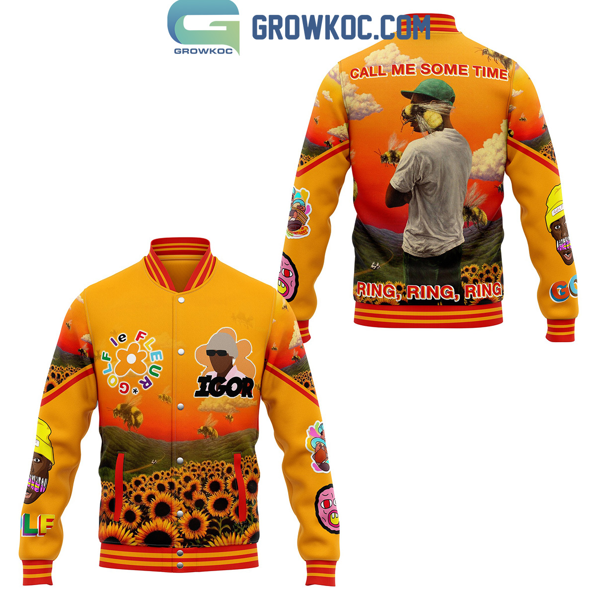 Tyler The Creator Flower Boy Call Me Some Time Baseball Jacket2B1 Hfh5Y Tyler The Creator Flower Boy Call Me Some Time Baseball Jacket2B1 Hfh5Y