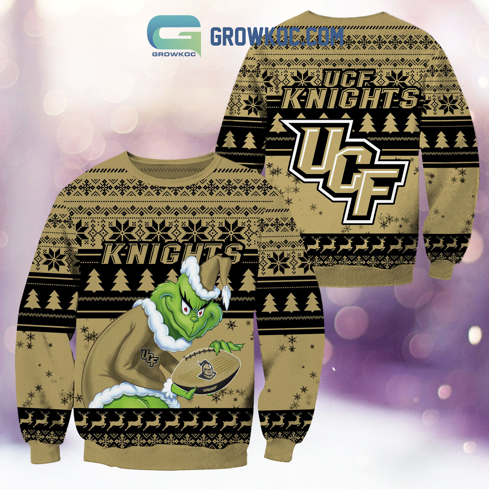 UCF Knights Grinch NCAA Christmas Ugly Sweater2B1 UvXHe