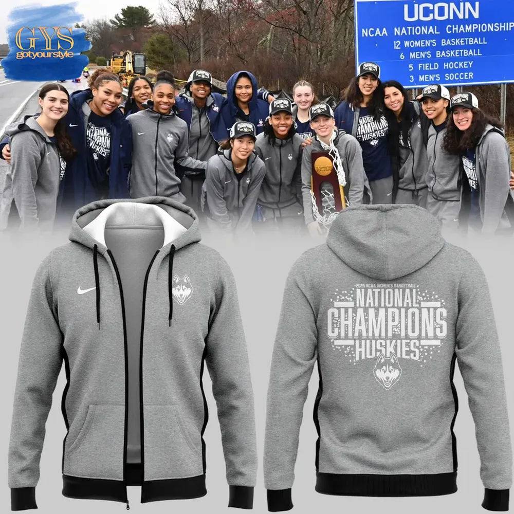 UConn Huskies Womens Basketball 2025 National Champions Zip Hoodie 1