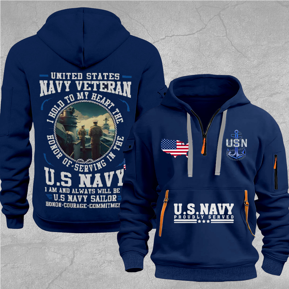 US Navy 2D Quarter Zip Hoodie MAITM12714