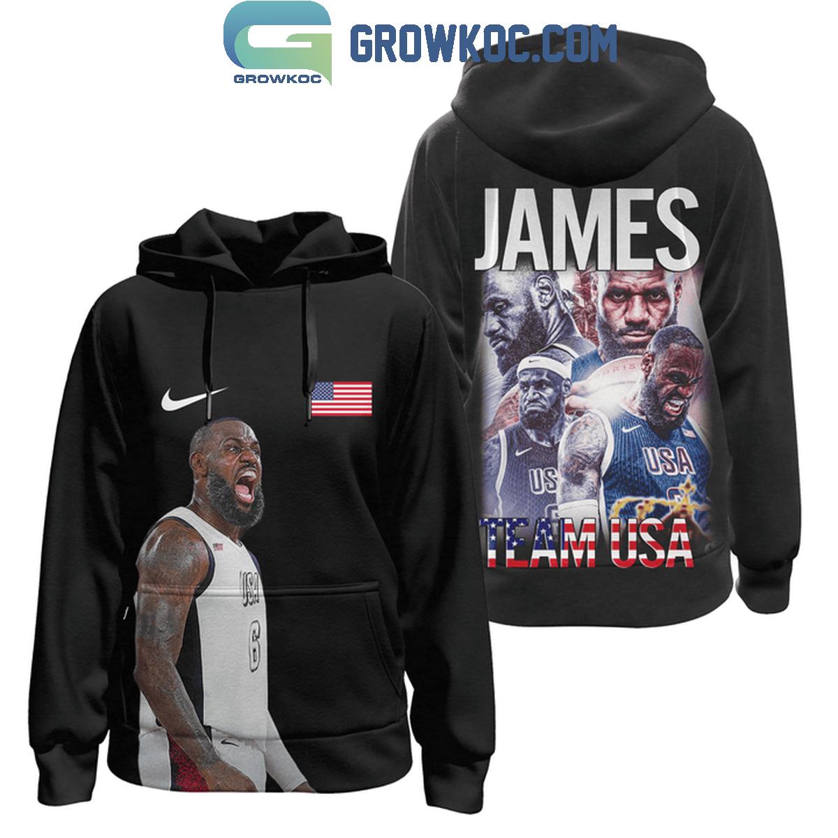 USA Olympic Team LeBron James Champions in Paris 2024 Hoodie Shirts 1 vE497