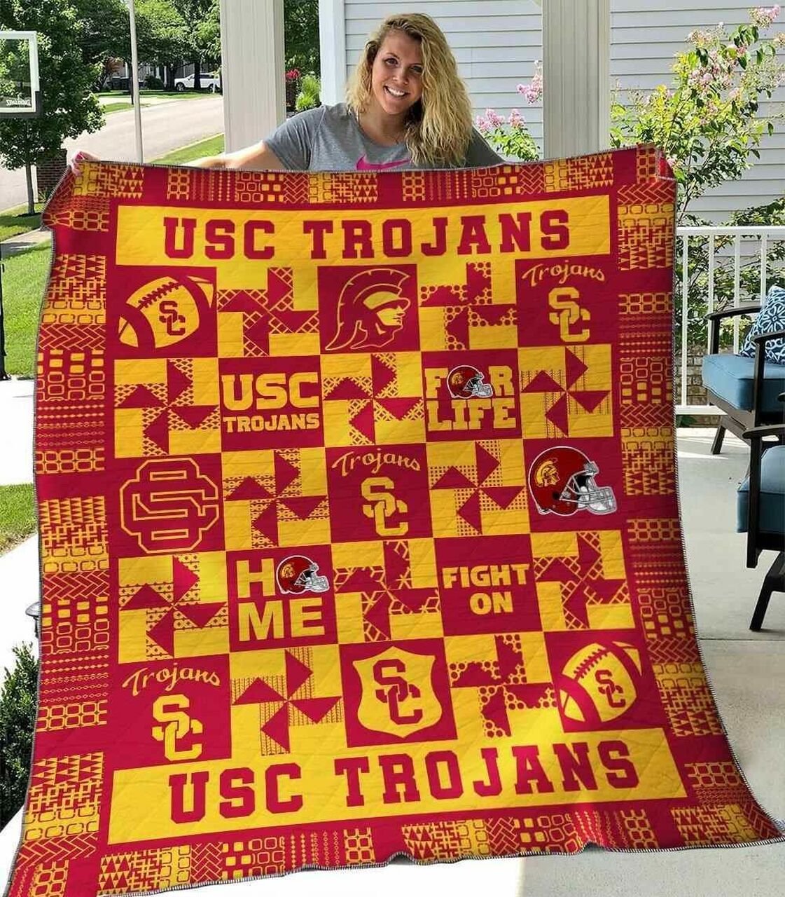 USC Trojans Quilt Blanket Bedding Set for Picnics and Great Gifts for Fans 0 USC Trojans Quilt Blanket Bedding Set for Picnics and Great Gifts for Fans 0