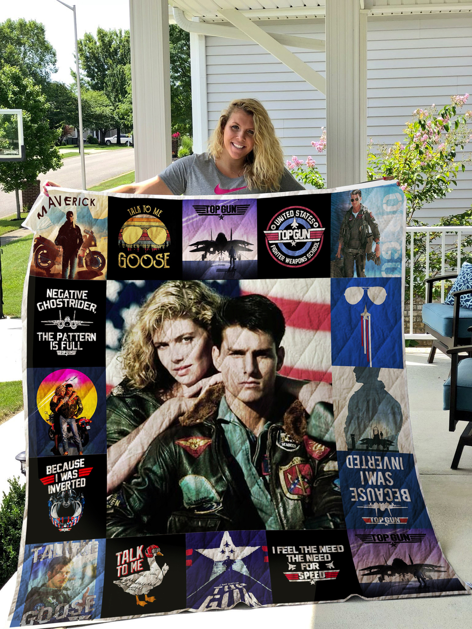 Unique Top Gun Poster Quilt Bedding Set Great for Bedroom Decor and Family Gifts 0