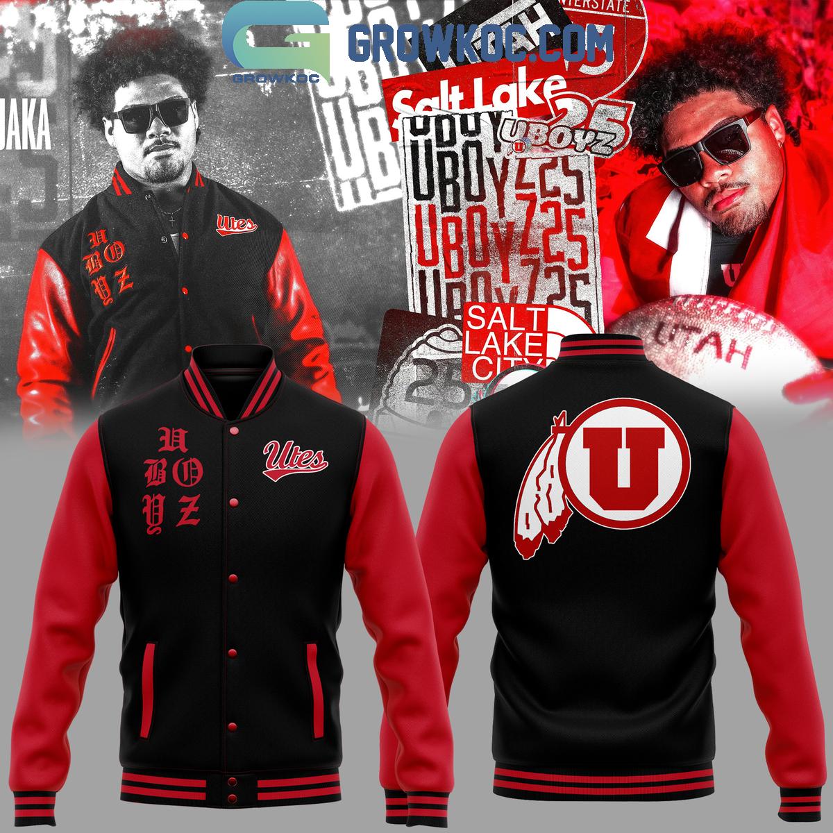Utah Utes Football Motuapuaka Collaboration 2024 Baseball Jacket 1 Z8HSB