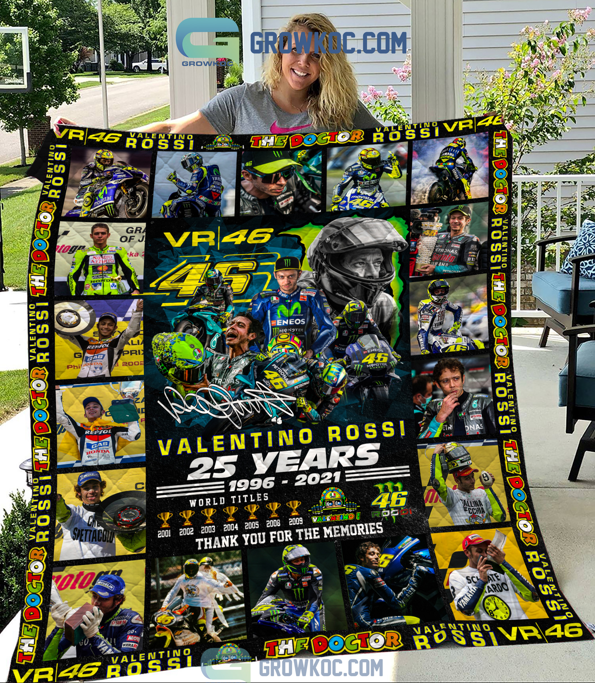 Valentino Rossi 25 Years 1996 2021 The Doctor Memories Fleece Blanket Quilt2B01 WGw8R