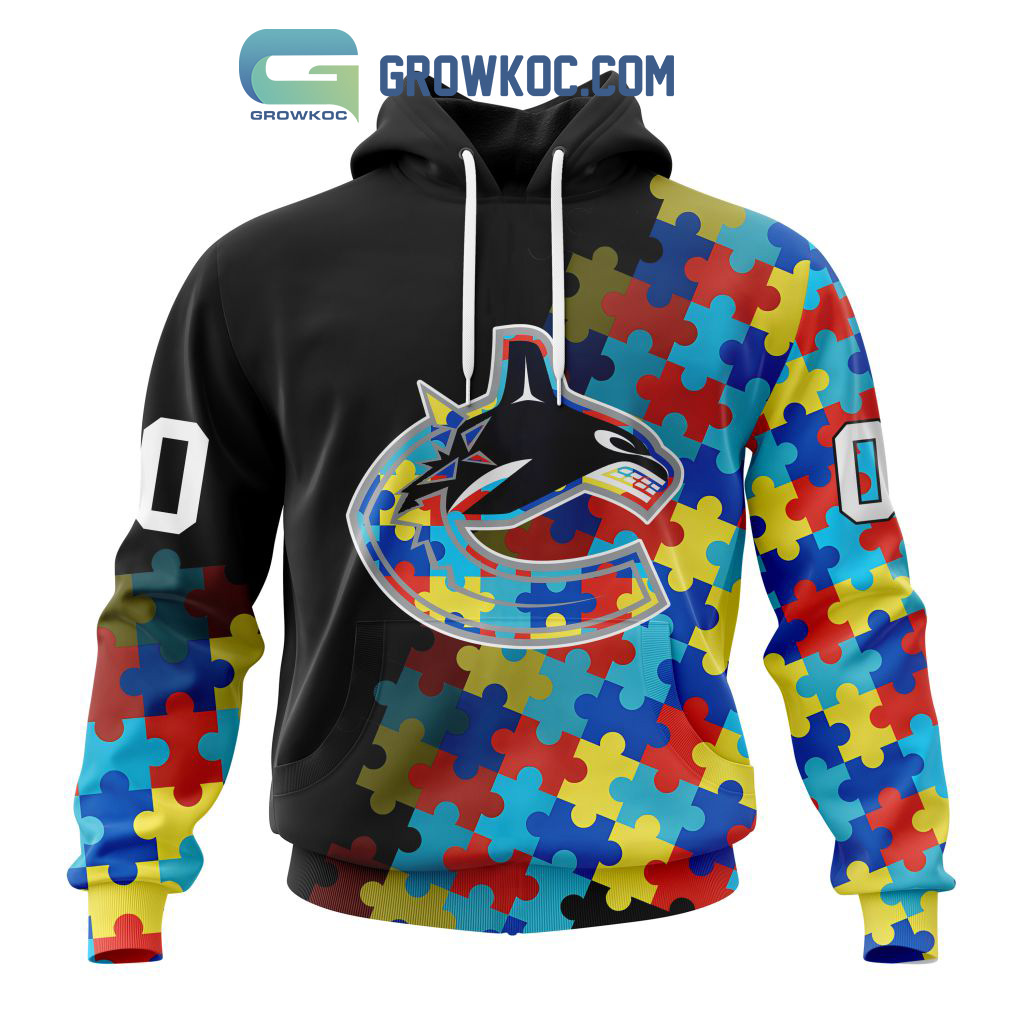 Vancouver Canucks Puzzle Design Autism Awareness Personalized Hoodie Shirts2B1 QPDxw
