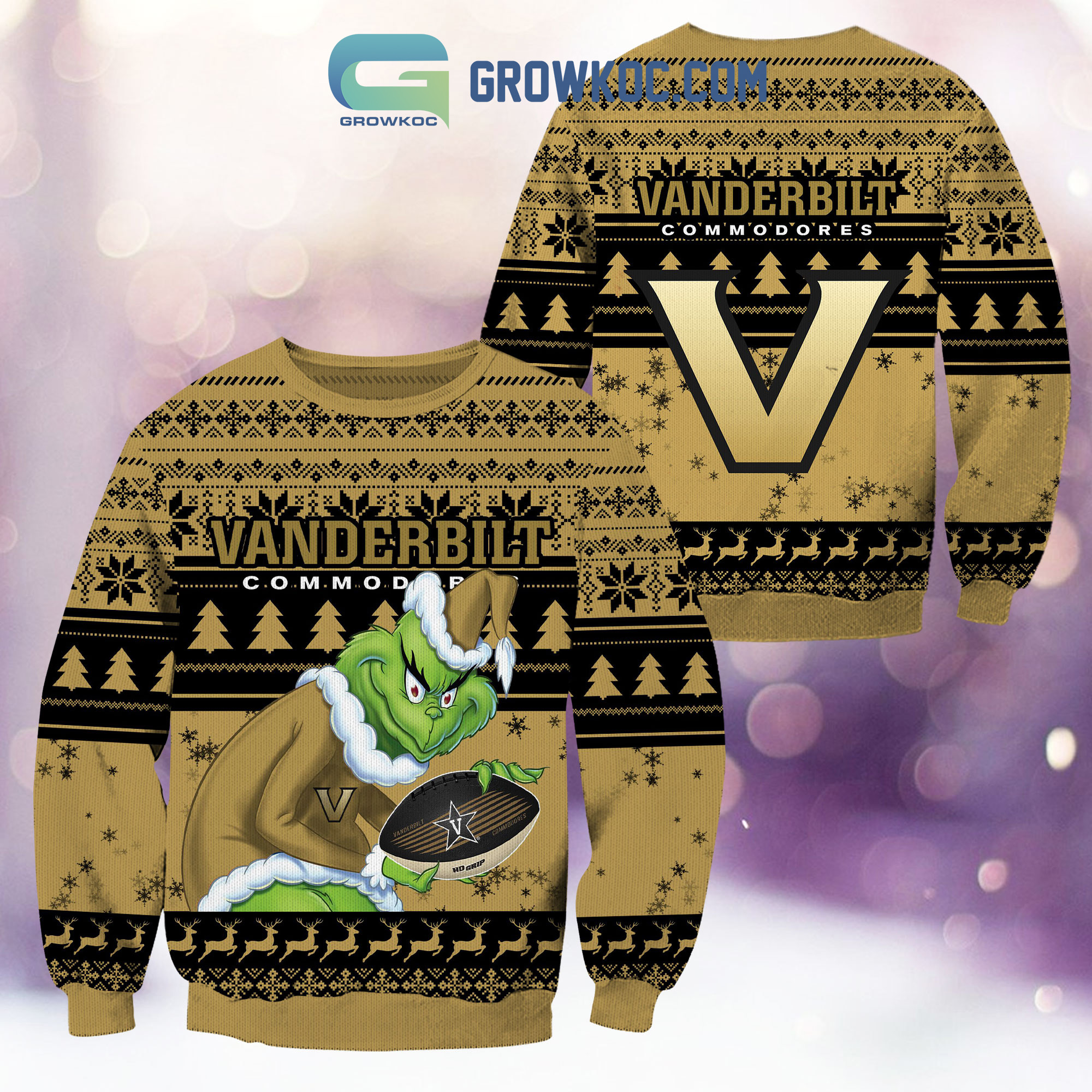 Vanderbilt Commodores Grinch NCAA Christmas Ugly Sweater2B1 6AhkT