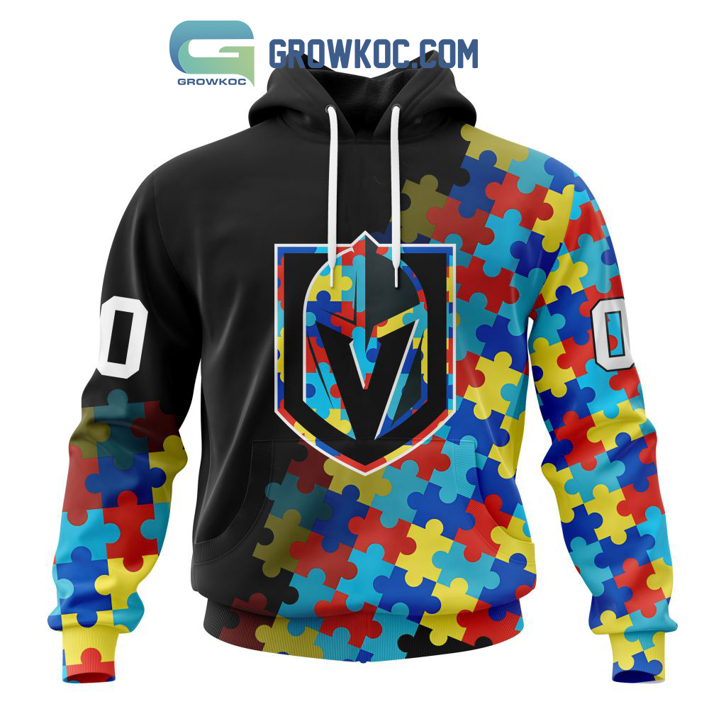 Vegas Golden Knights Puzzle Design Autism Awareness Personalized Hoodie Shirts2B1 AHQNu