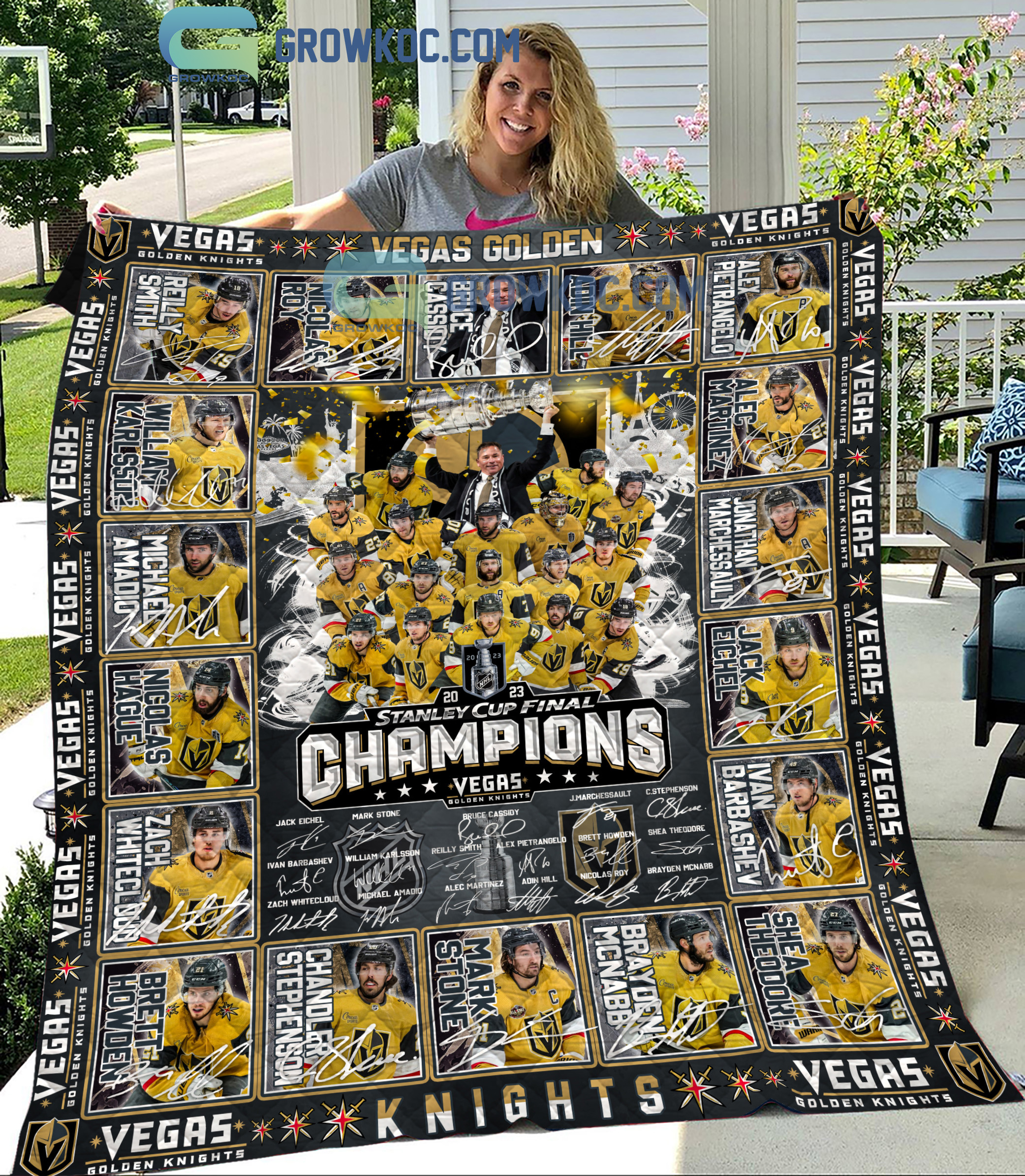 Vegas Golden Knights Stanley Cup Final Champoins Greatest Team Fleece Blanket Quilt