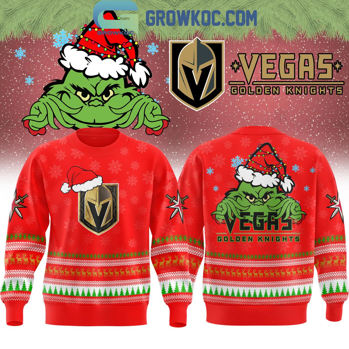Vegas Golden Knights The Grinch Christmas Happy Holidays 2024 Hockey Ugly Sweater 1 LG49B