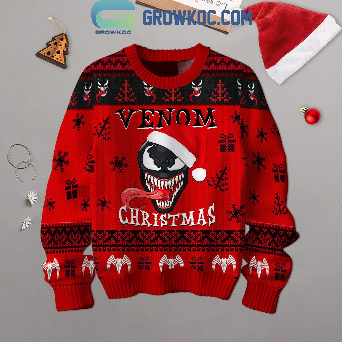 Venom Just Waiting For Christmas 2024 Last Dance Ugly Sweater 1 pQ4Dg