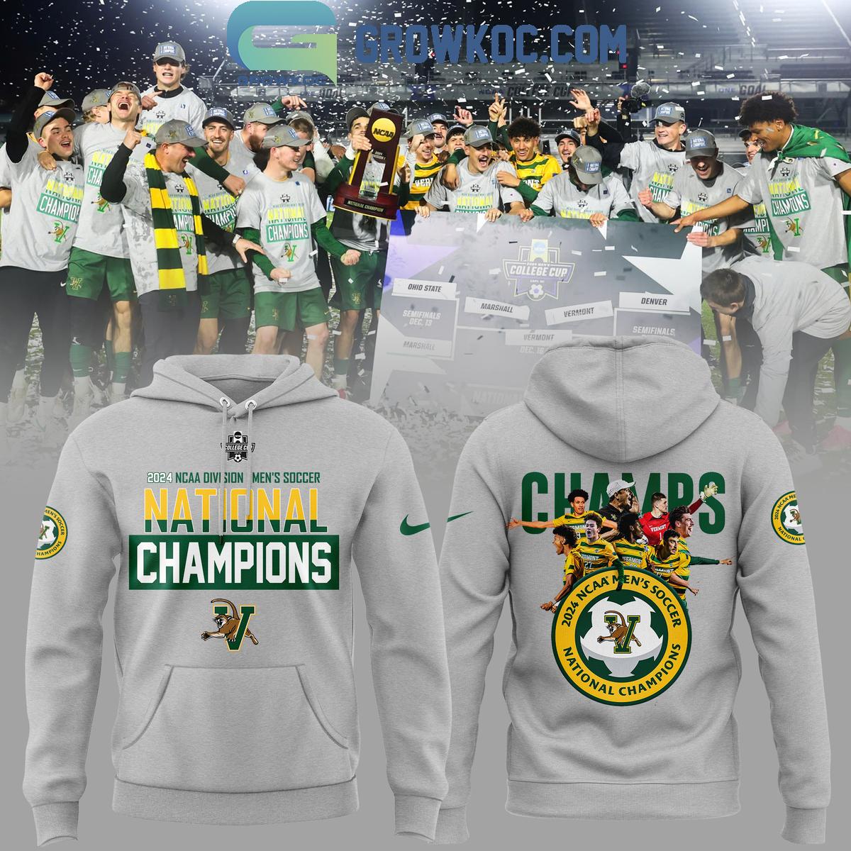 Vermont Catamounts 2024 College Cup National Champions Hoodie Long Pants 1 SSdmh