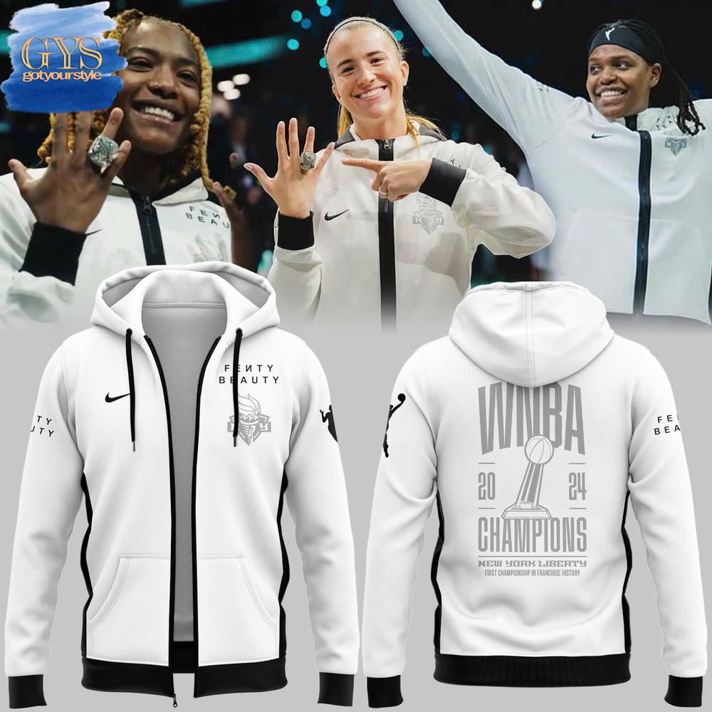 WNBA Champions New York Liberty Fenty Beauty Limited Edition Zip Hoodie 1