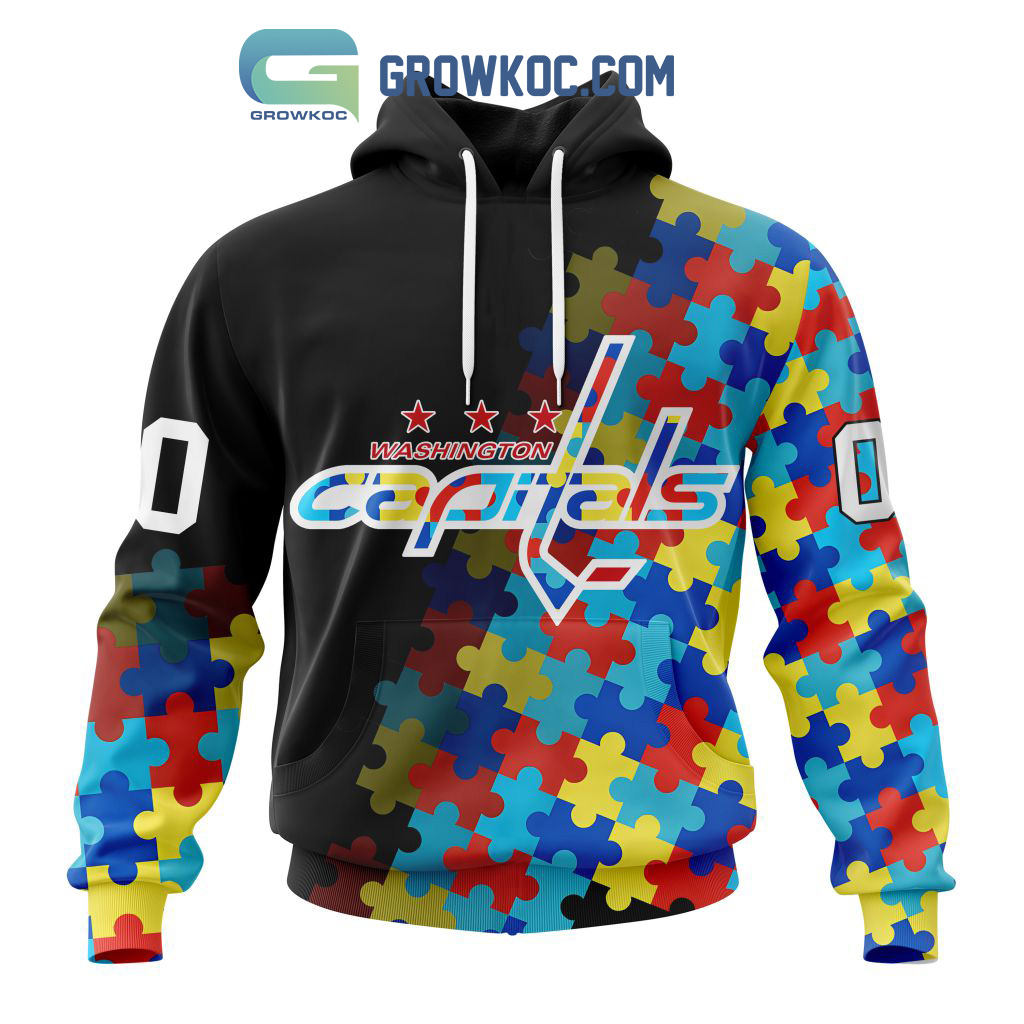 Washington Capitals Puzzle Design Autism Awareness Personalized Hoodie Shirts2B1 ebBLM