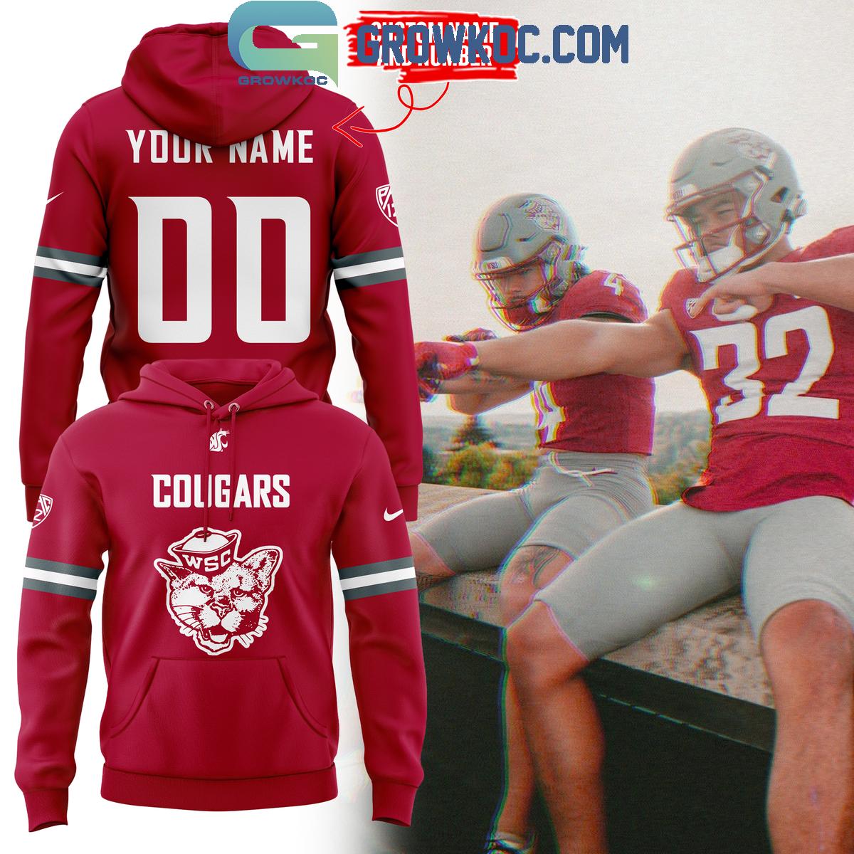 Washington State Cougars Personalized Red Hoodie T Shirt 1 ds02T