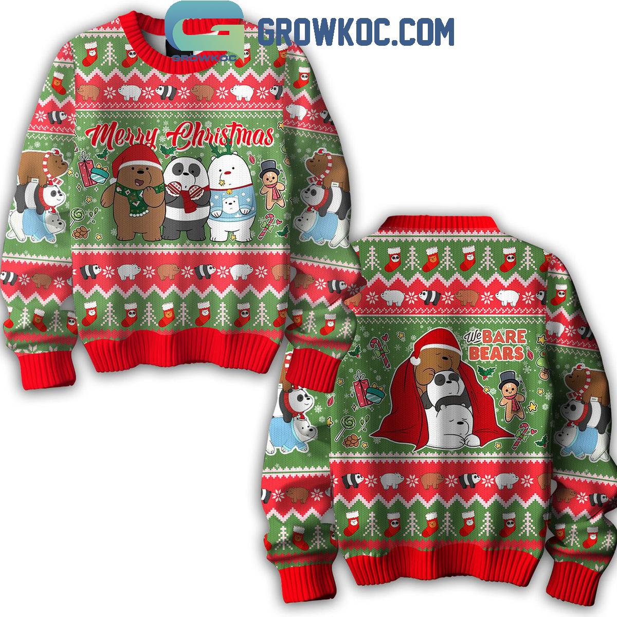 We Bare Bears Merry Christmas Carol 2024 Ugly Sweater 1 7GBiR