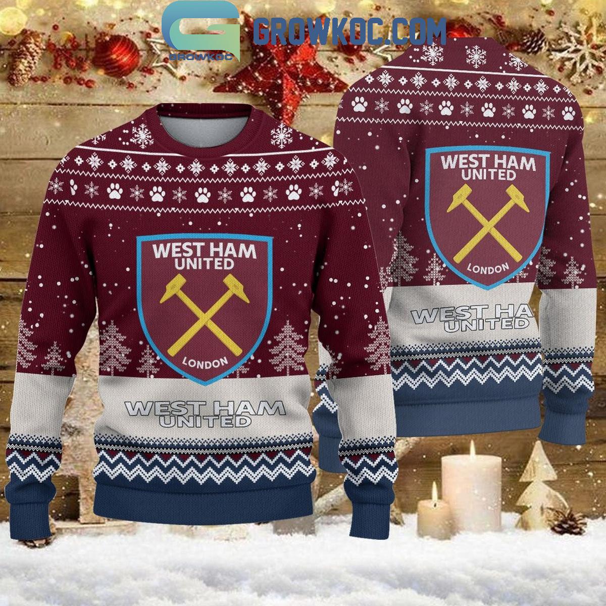 West Ham United The Hammers England Premier League Christmas Ugly Sweater 1 2pVrZ