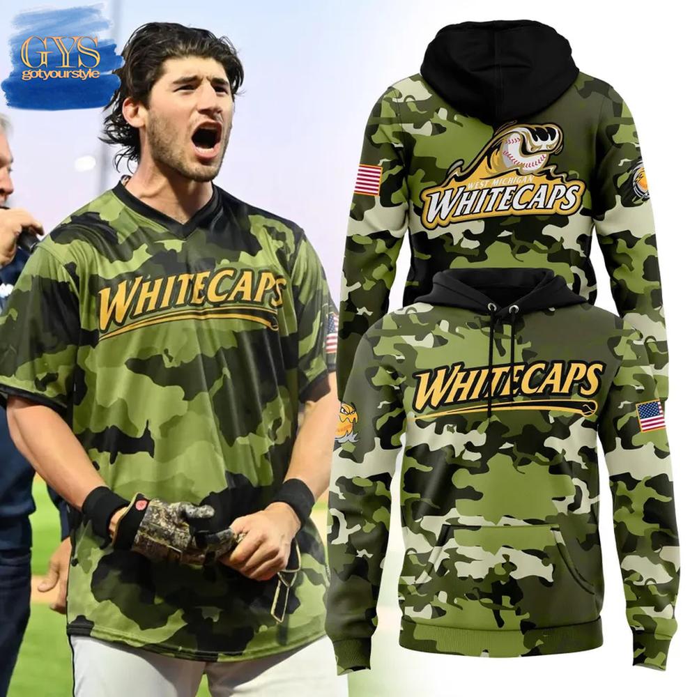 West Michigan Whitecaps Memorial Day Camo Hoodie 1