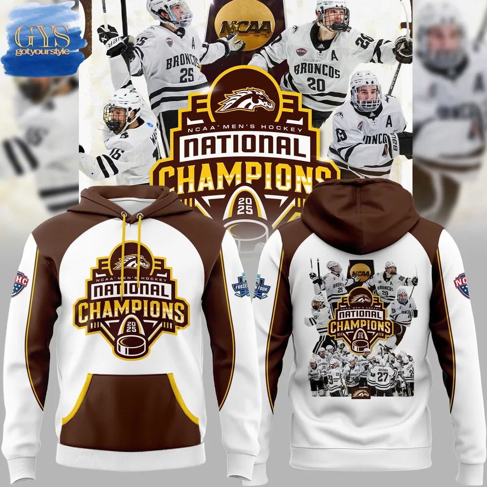 Western Michigan Broncos NCAA Men s Hockey Champions Hoodie 1