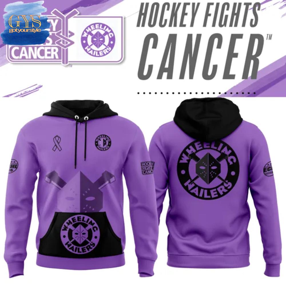 Wheeling Nailers Hockey Fights Cancers Limited Edition Hoodie 1