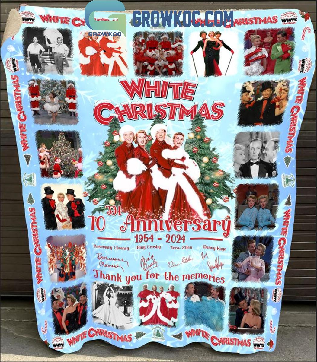 White Christmas 70th Anniversary Thank You For Christmas Fleece Blanket Quilt 1 JGqtz