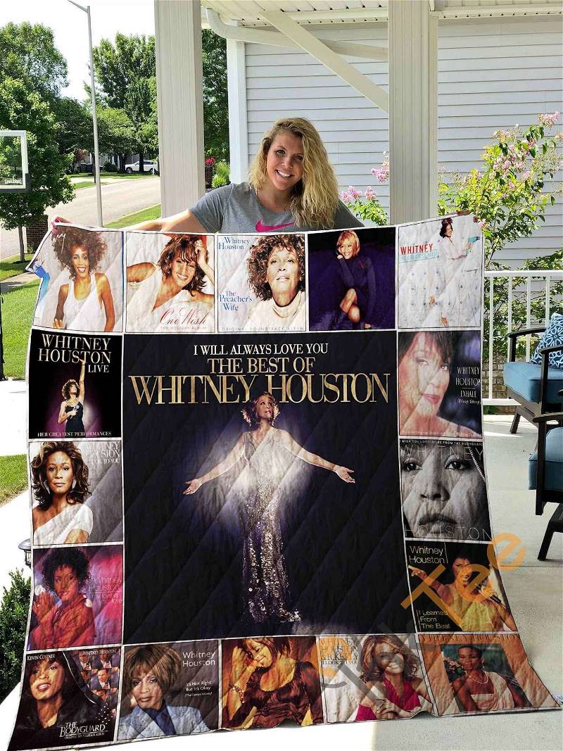 Whitney Houston Tribute Quilt Blanket Bedding Set with 2 Pillowcases 0