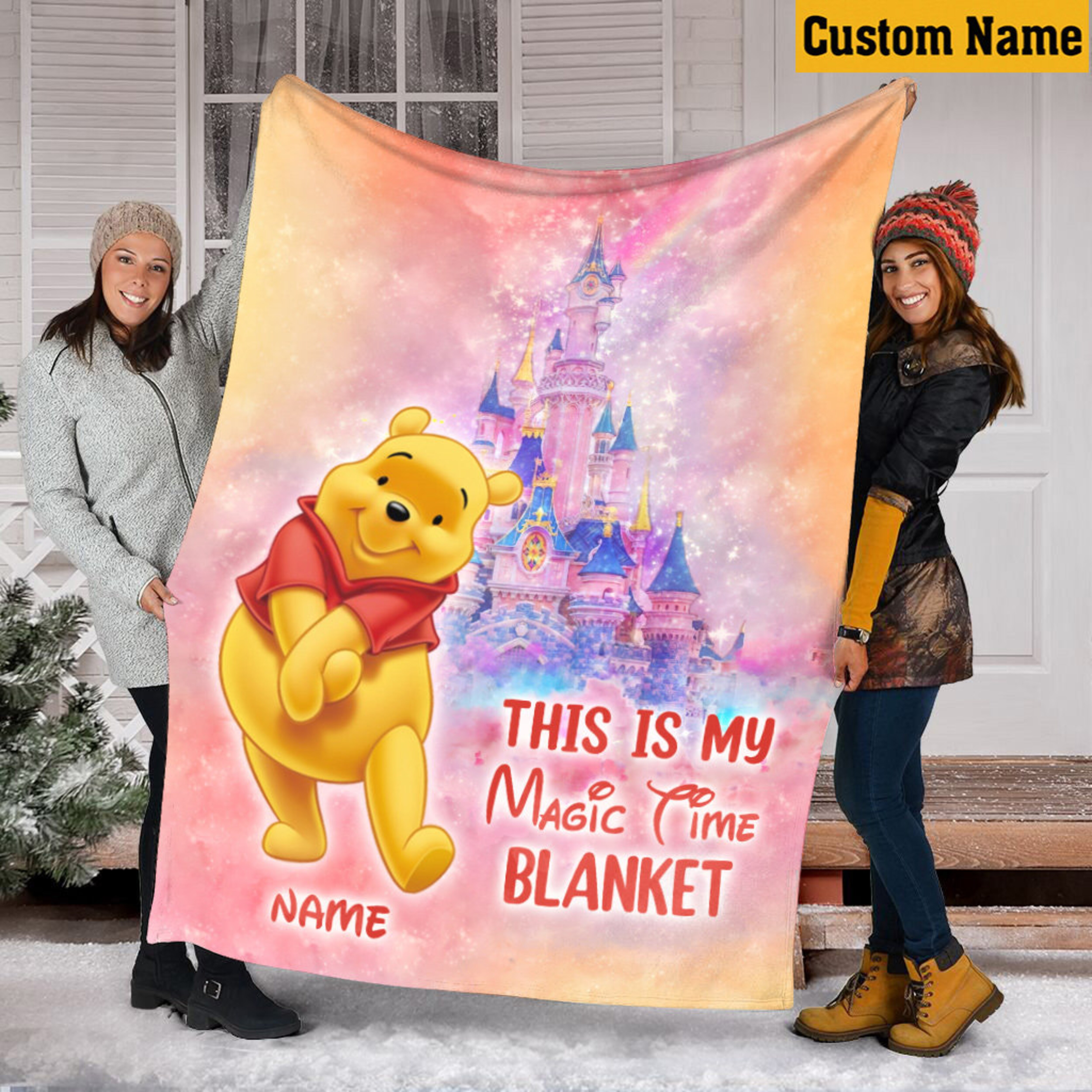 Winnie The Pooh Disney Sofa Blanket WDW Blanket Magic Kingdom Castle Cartoon Movie Blanket Bedding Decor Birthday Gift 0