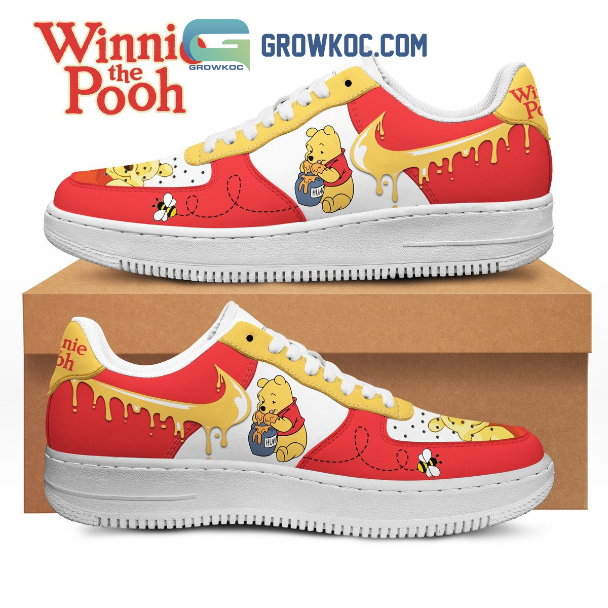 Winnie The Pooh Honey Bee Fan Air Force 1 Shoes2B1 L7eqN