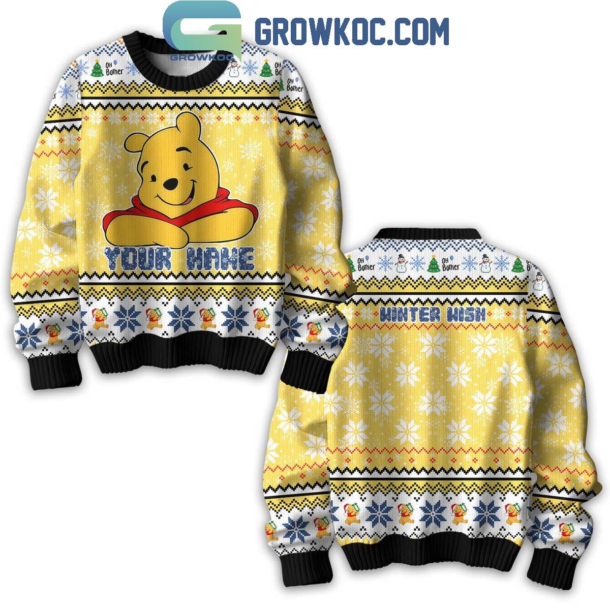 Winnie The Pooh Honey Winter Wish Personalized Ugly Sweater 1 Y8A5j
