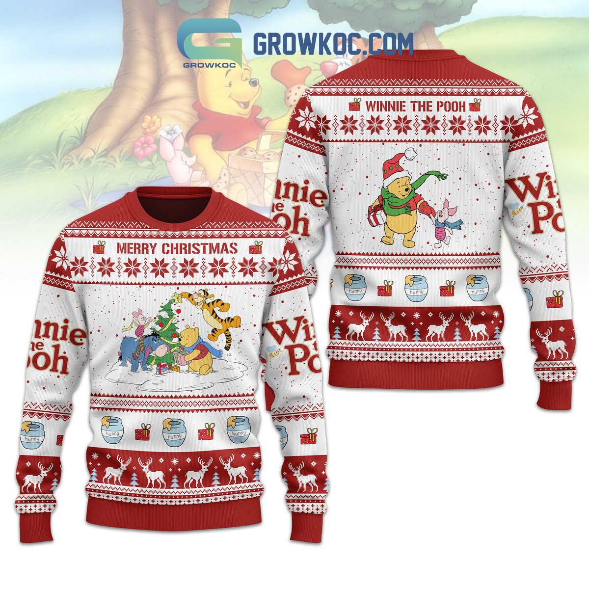 Winnie The Pooh Merry Christmas Ugly Sweater2B1 4C5Lb