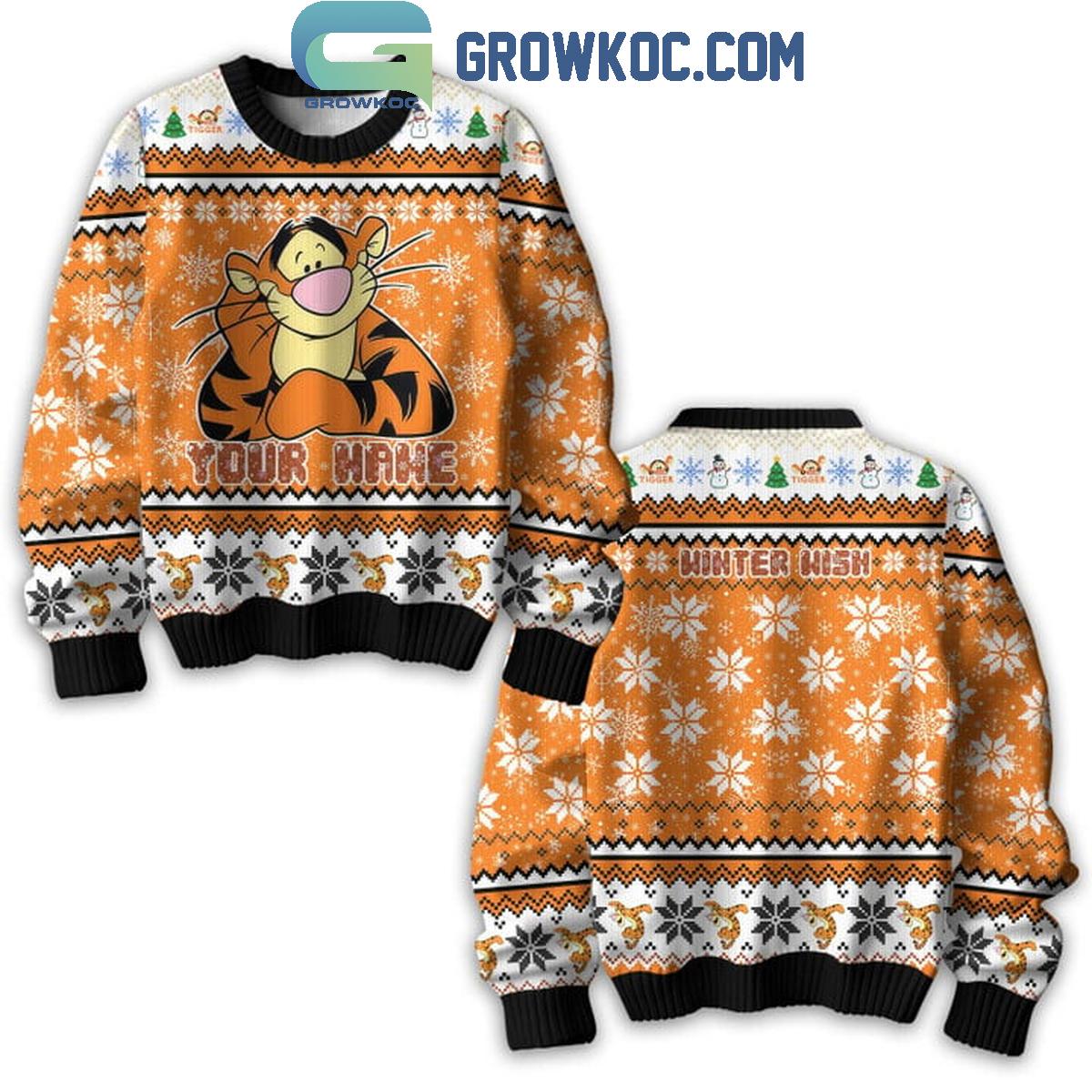 Winnie The Pooh Tigger Winter Wish Personalized Ugly Sweater 1 ahnxH