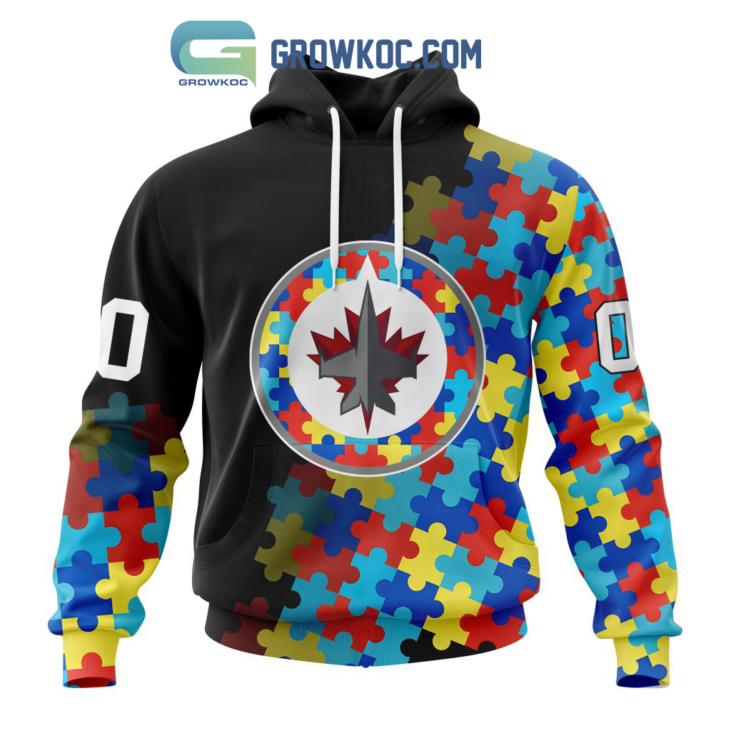 Winnipeg Jets Puzzle Design Autism Awareness Personalized Hoodie Shirts2B1 aeble