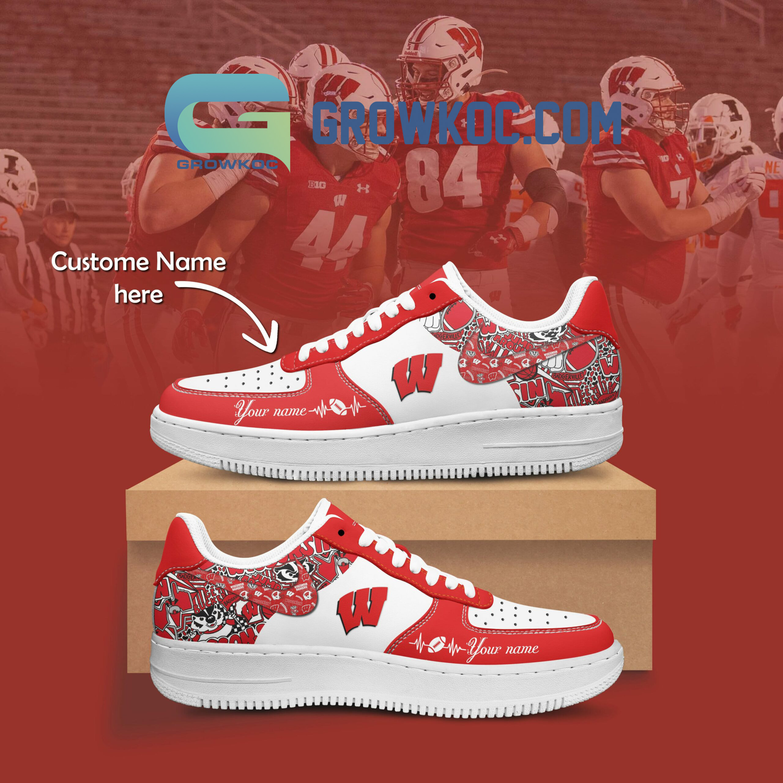 Wisconsin Badgers Personalized Air Force 1 Shoes2B1 mgpP1