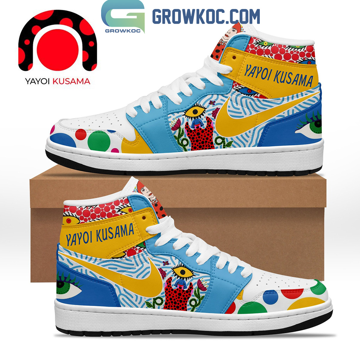 Yayoi Kusama Polka Dots Air Jordan 1 Shoes2B1 4NuLD