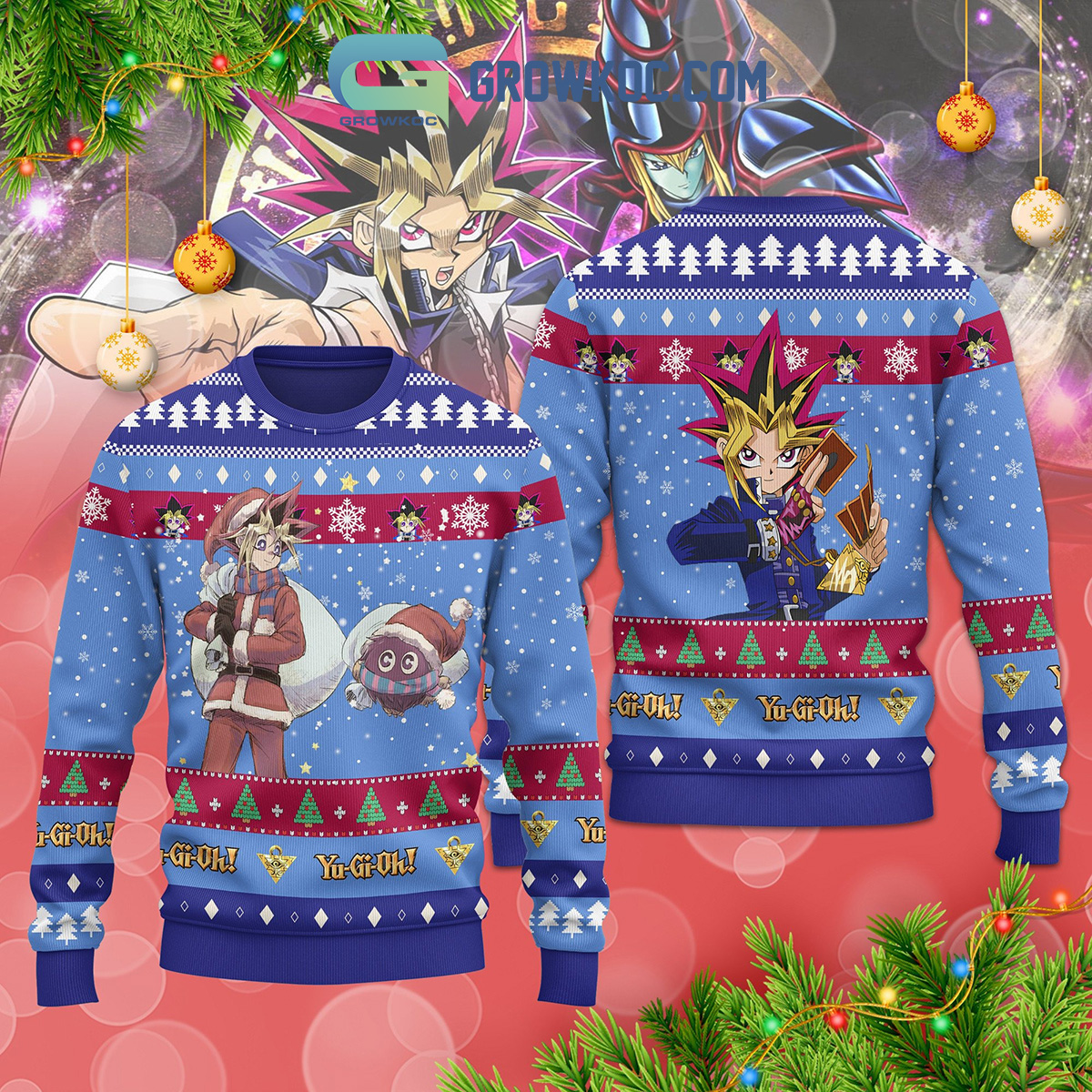 Yu Gi Oh Yugi Mutou Santa Christmas Ugly Sweater2B1 k559B