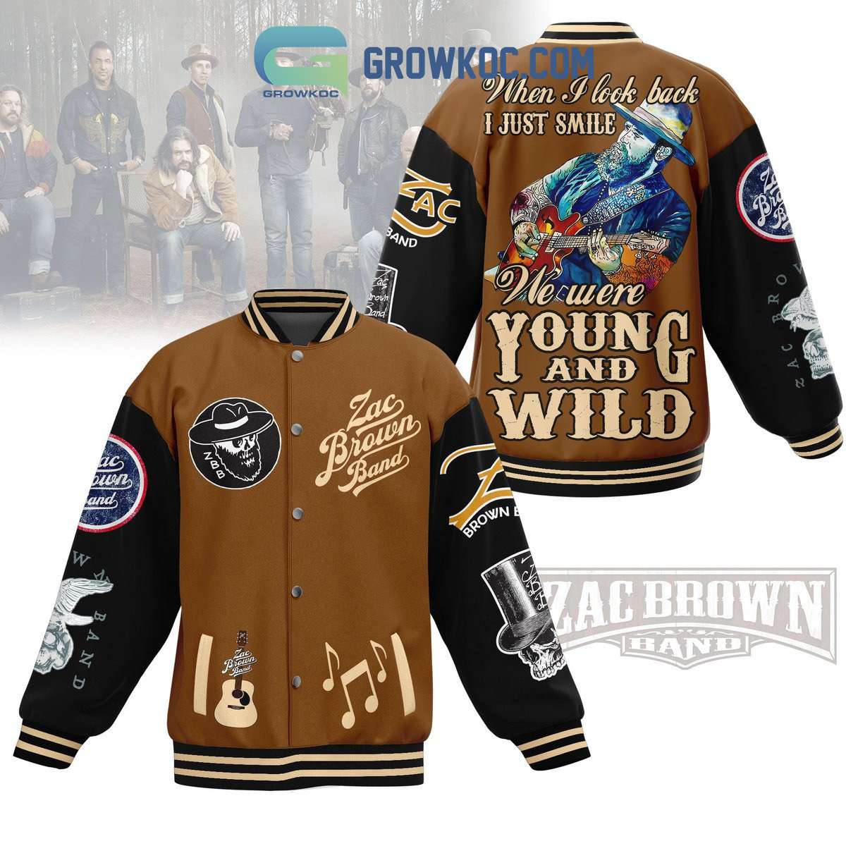 Zac Brown Band Yound And Wild Baseball Jacket2B1 4Om1Z