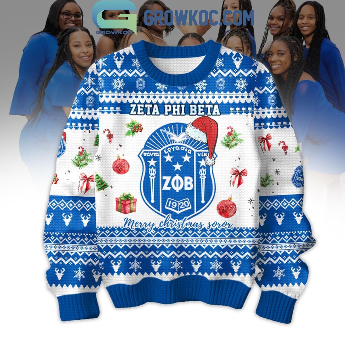 Zeta Phi Beta Merry Christmas Soror 2024 Ugly Sweater 1 25AyA