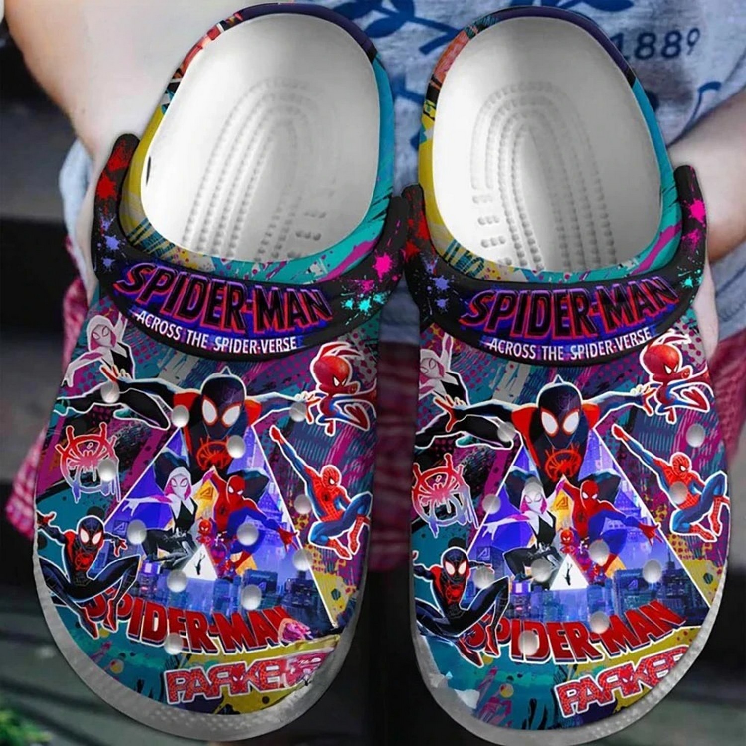 across the spider verse spiderman packer clogs for kids and adults go40q