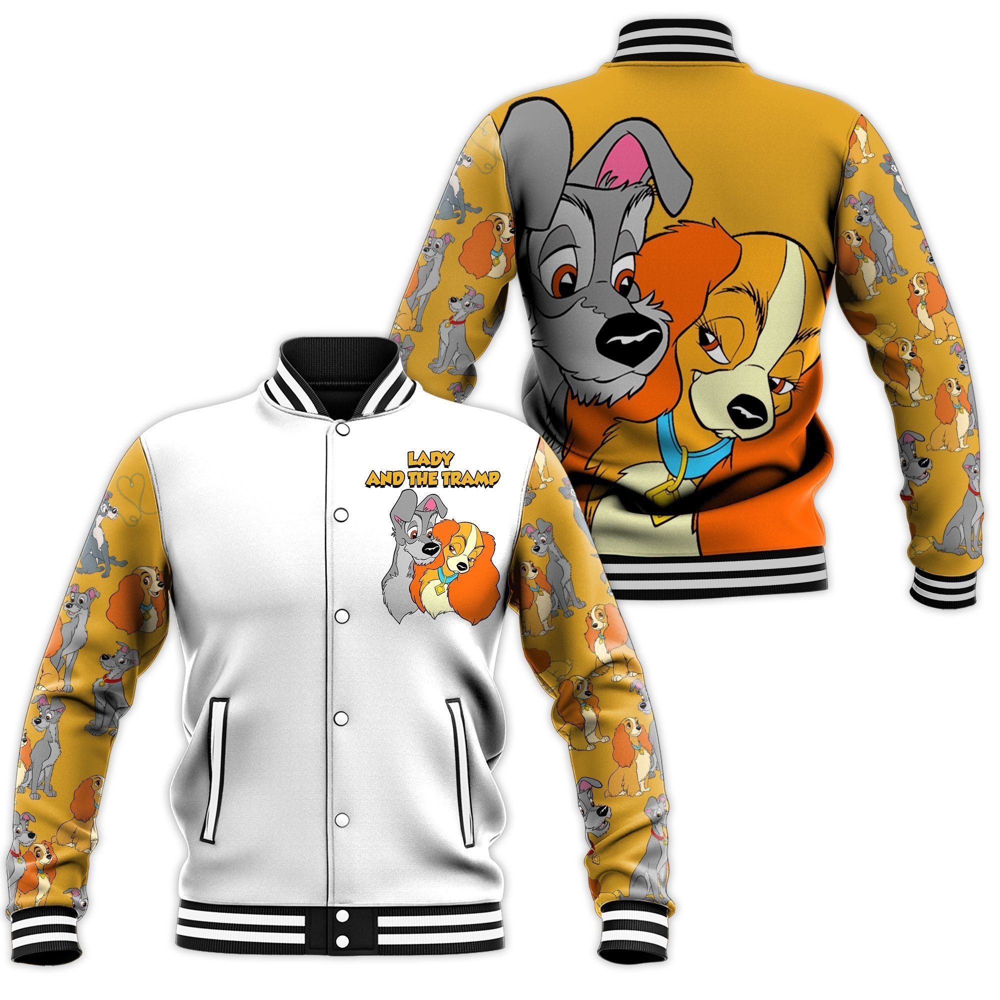 adorable couple bomber set lady and the tramp baseball jacket t5xwu