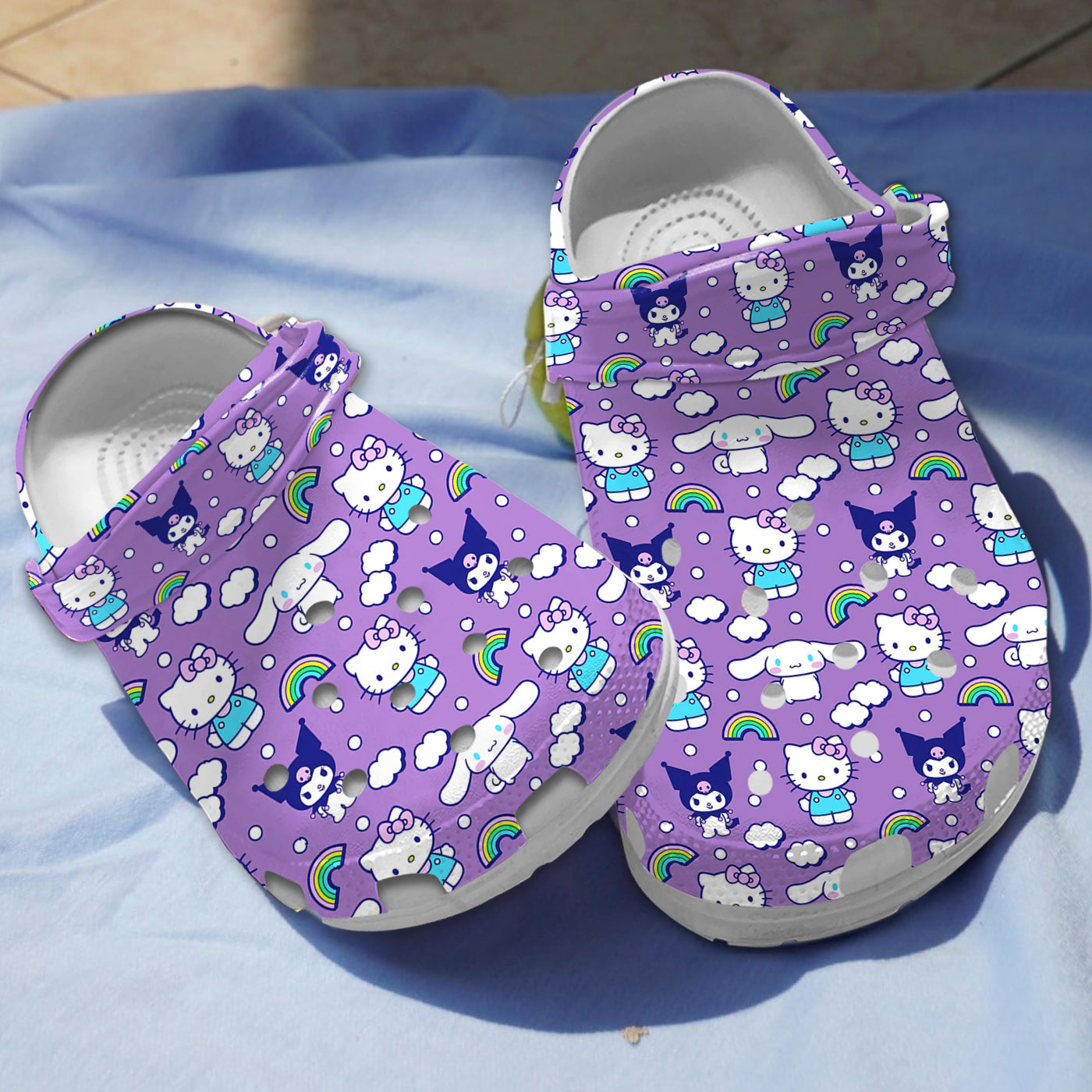 adorable hello kitty cartoonm purple clogs for kids 26 adults bcpxm