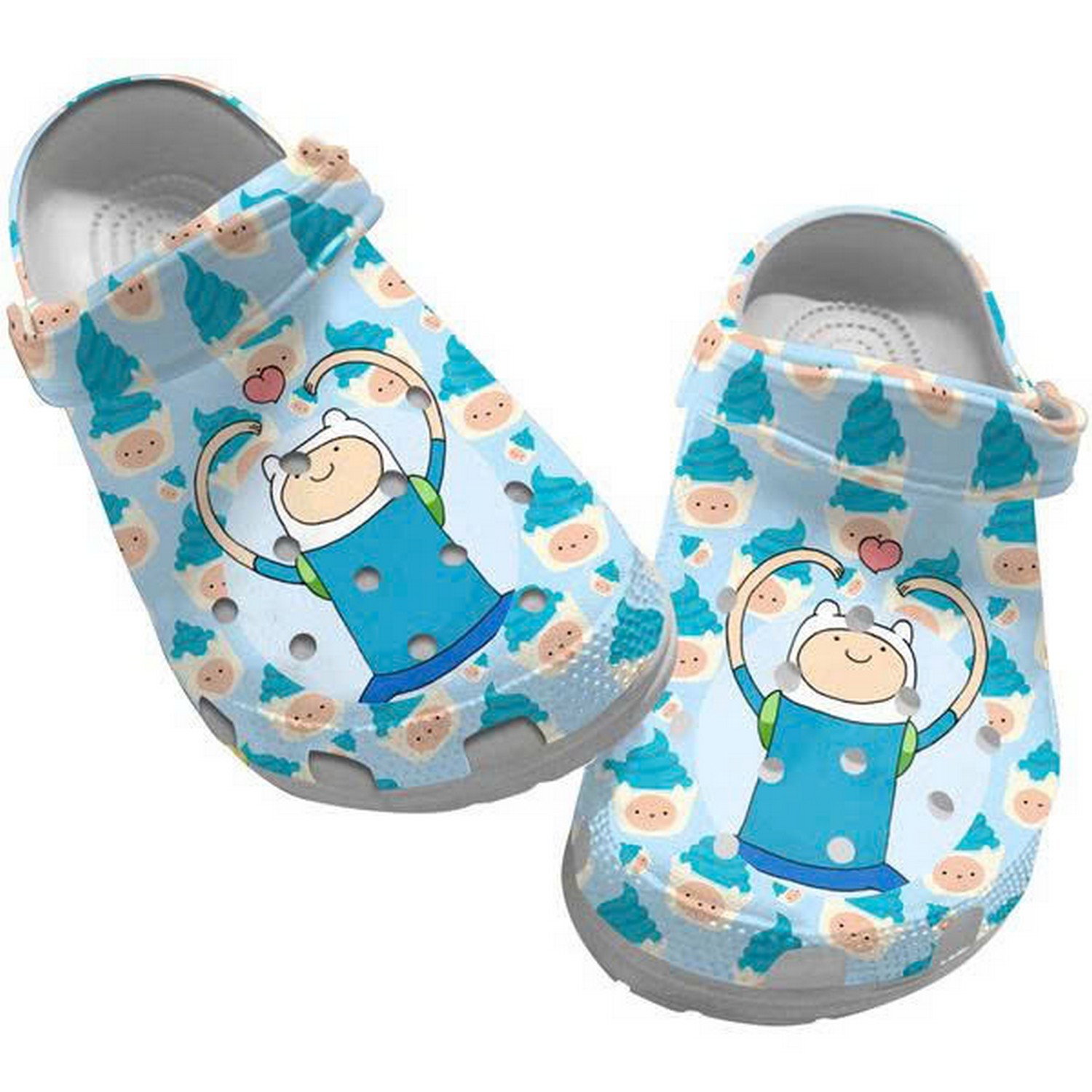 adventure time finn maket big heart clogs for kids 26 adults vmb6b