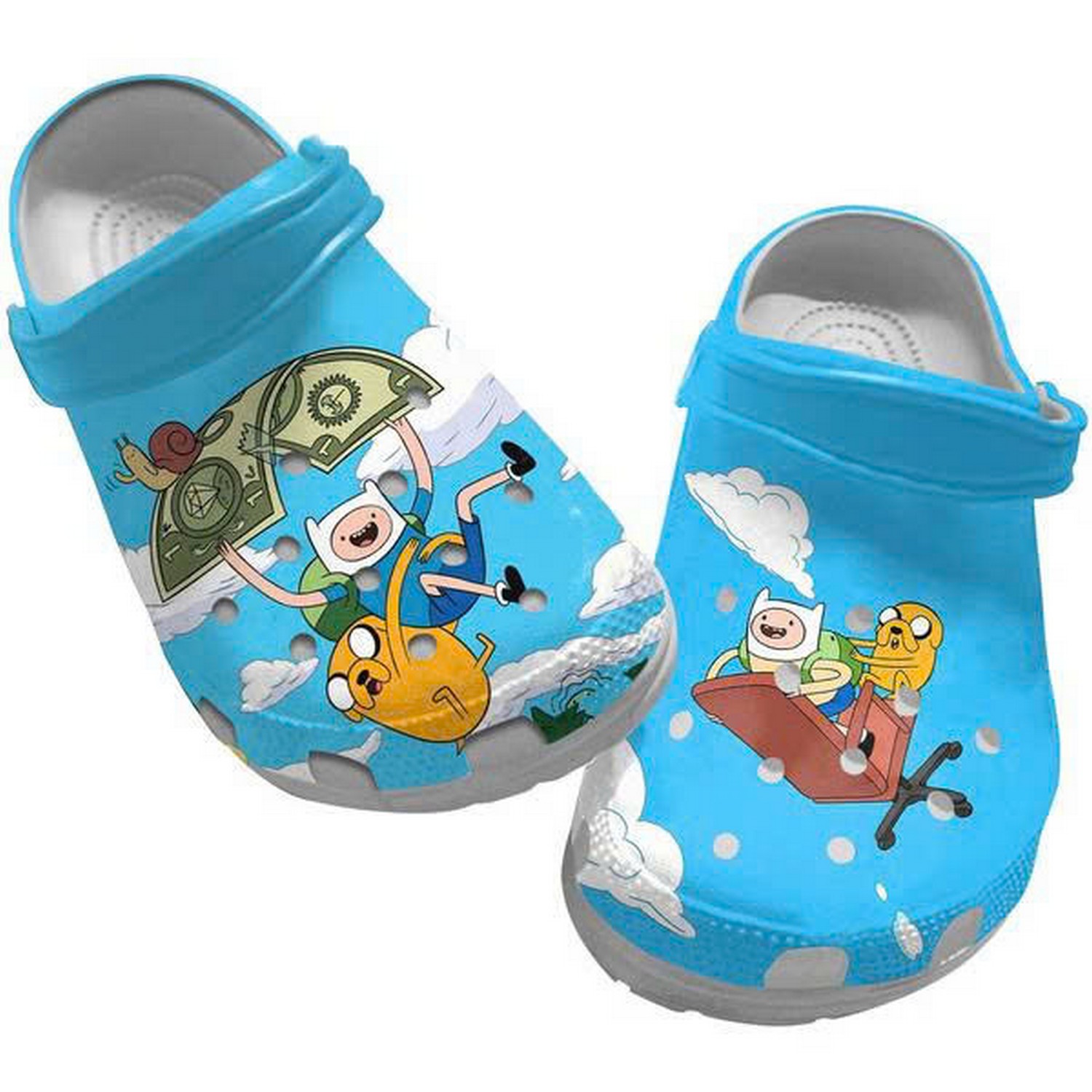 adventure time jake finn flying in at the sky clogs for kids 26 adults 5wpg3