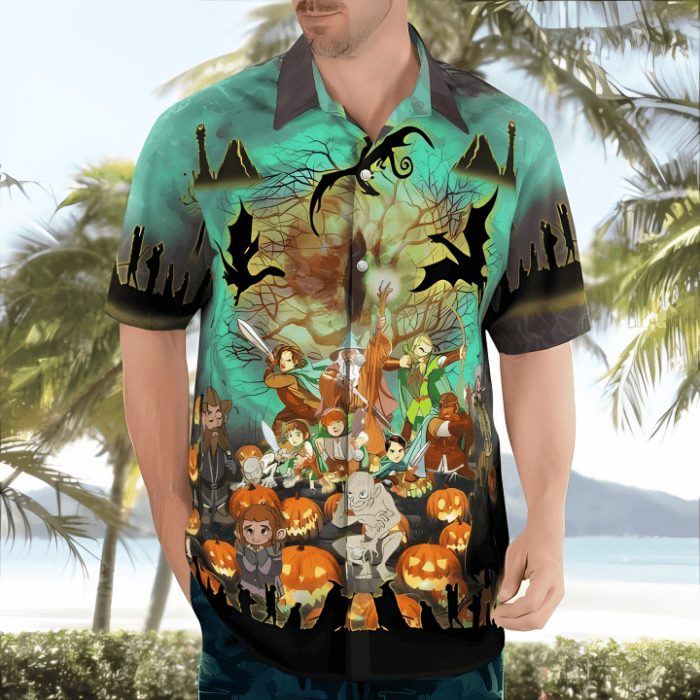 adventurous team halloween night hawaiian shirt cvzuz