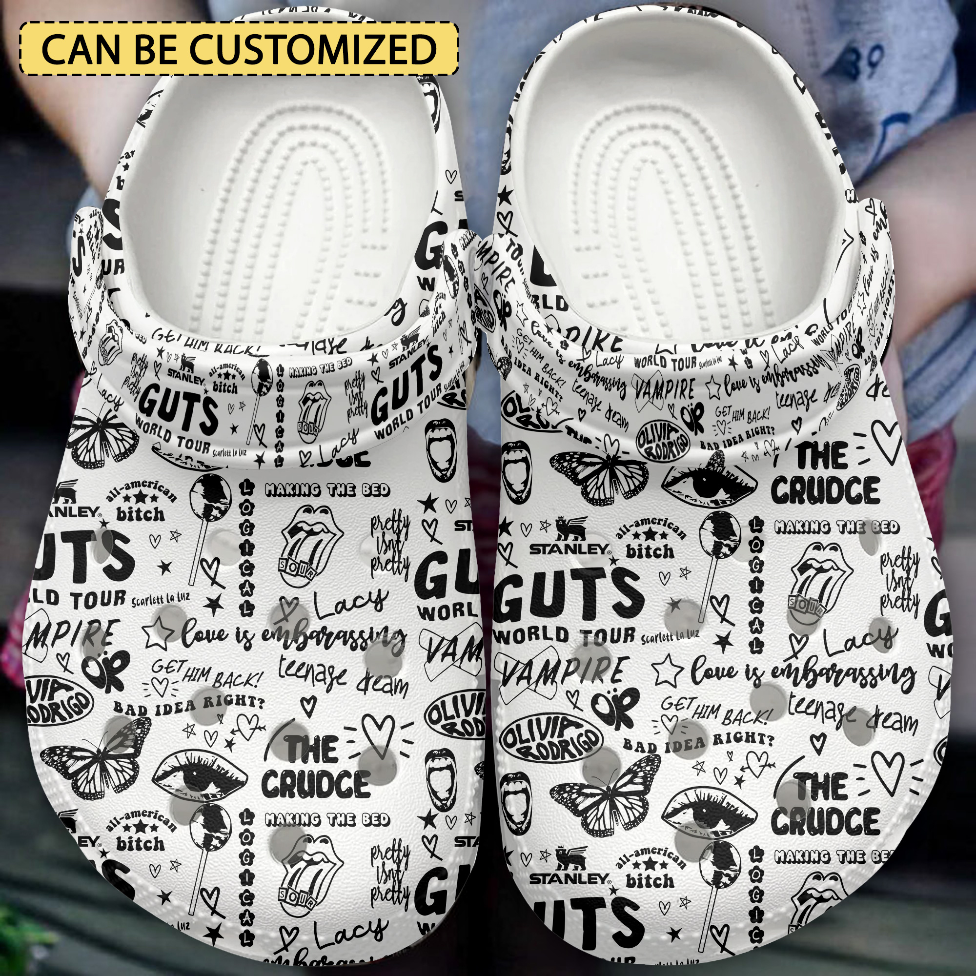 aesthetic olivia rodrigo custom name music clogs for kids and adults o6z93