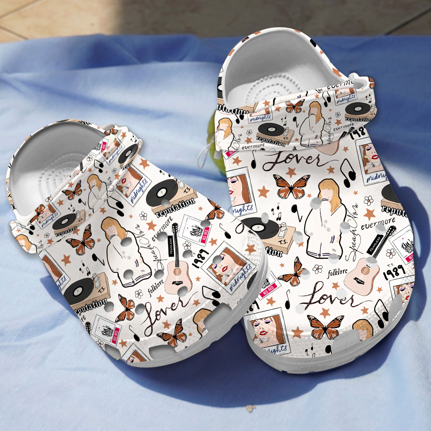 aesthetic white sandals taylor swift design music clogs fast shipping worldwide 1ngit