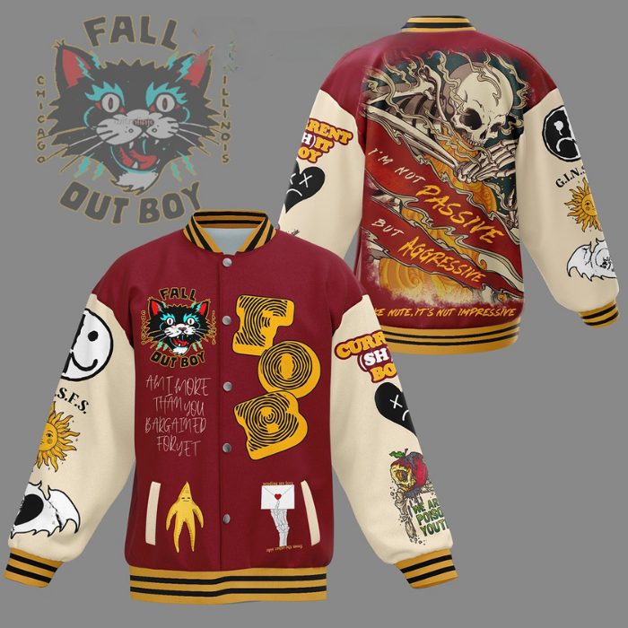 aggressive fall out boy weird design baseball jacket qzsuo