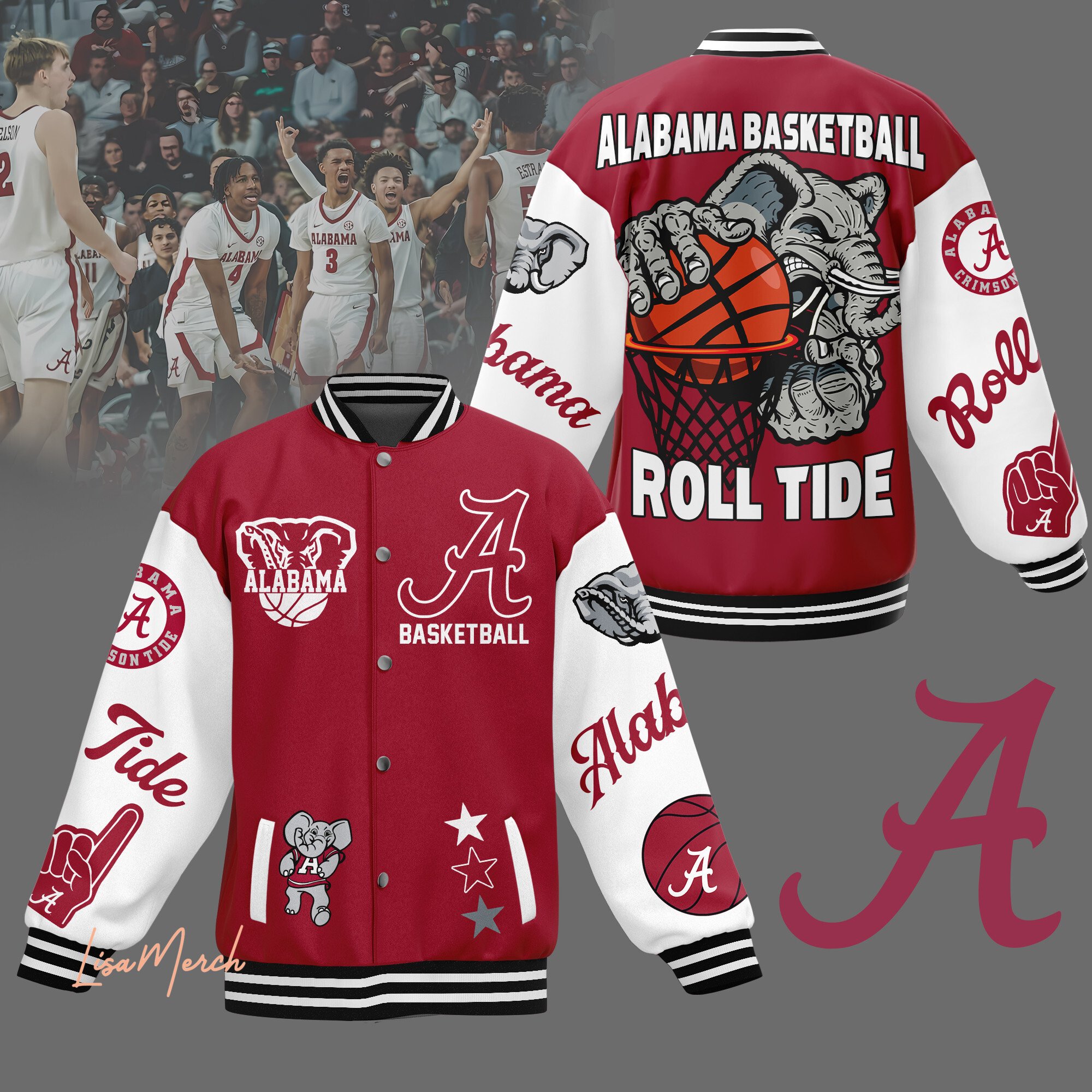 alabama crimson tide ncaa basketball baseball jacket nkre4
