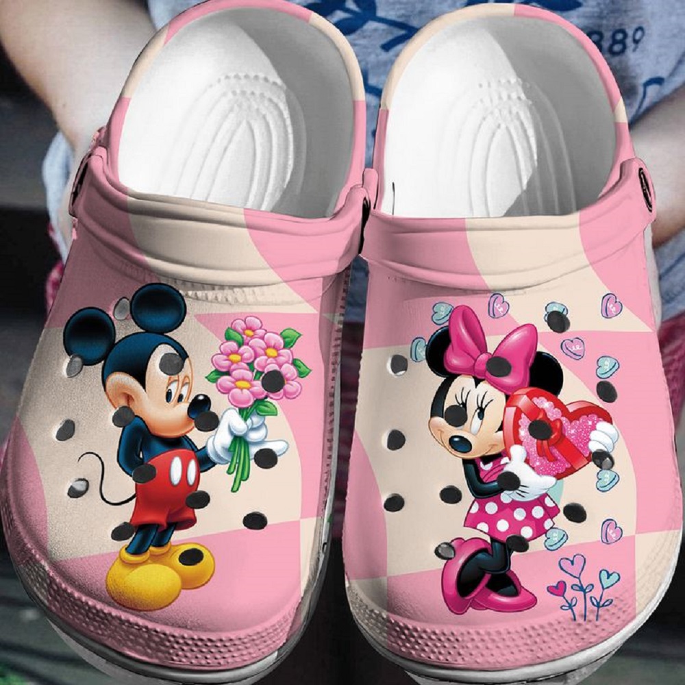 alittle gifts mickey and minnie mouse pink clogs for kids 26 adults k7txf