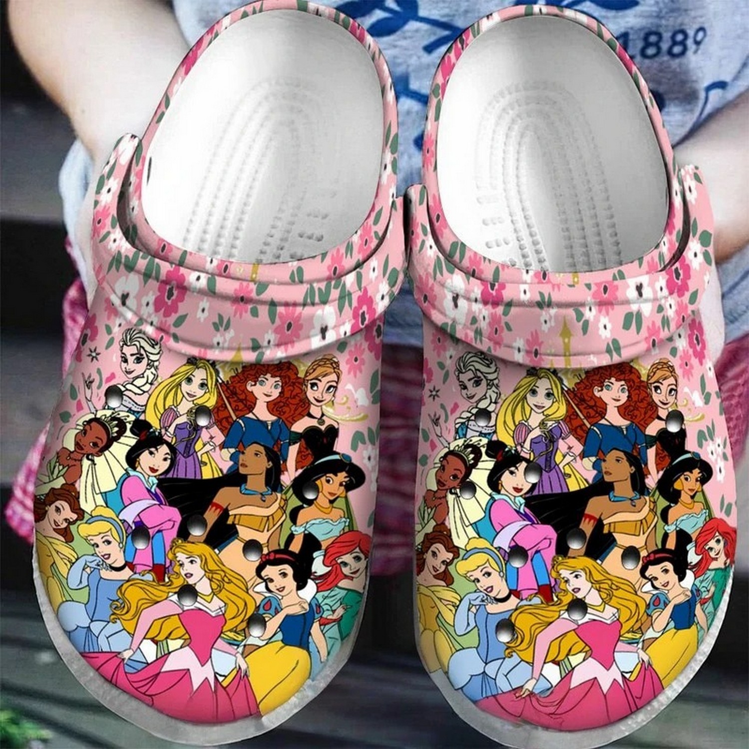 all disney princess flower background clogs fast shipping service available rprrg